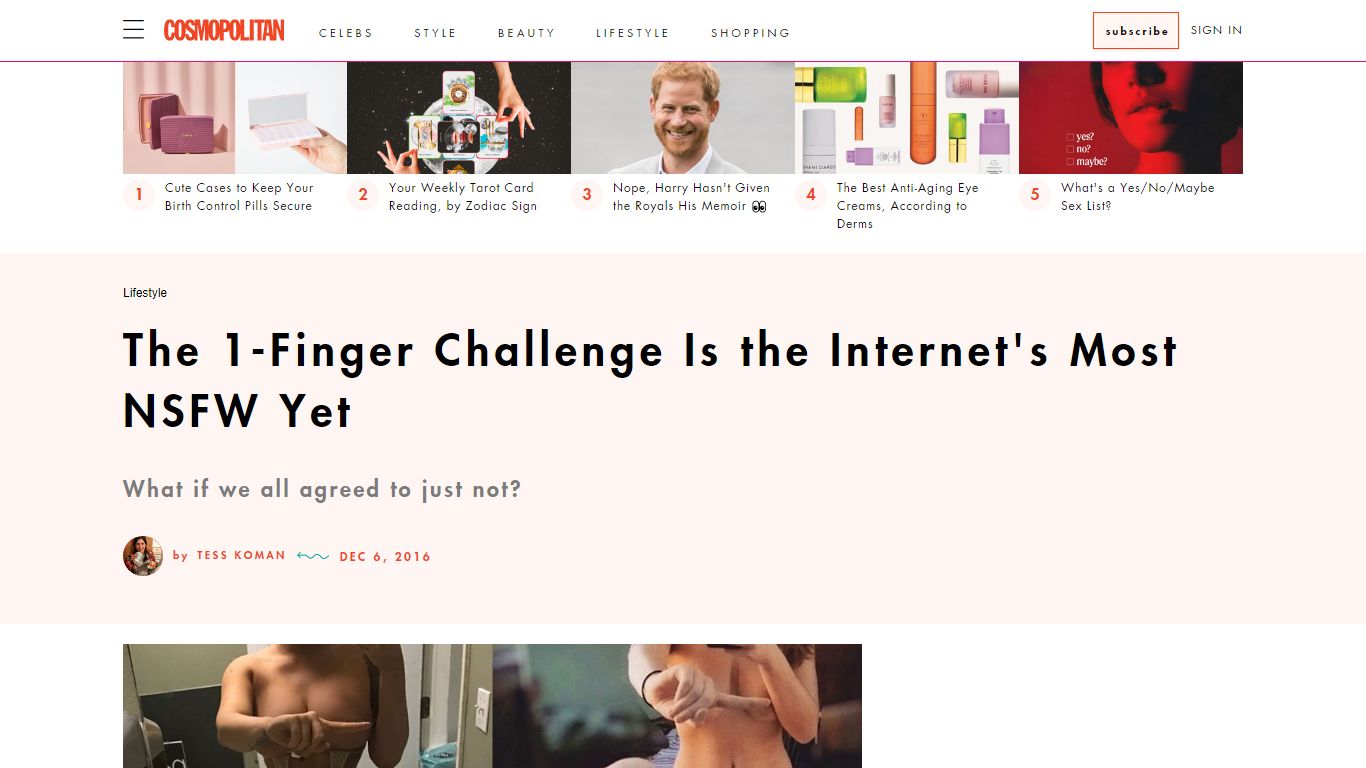 The 1-Finger Challenge Is the Internet's Most NSFW Yet